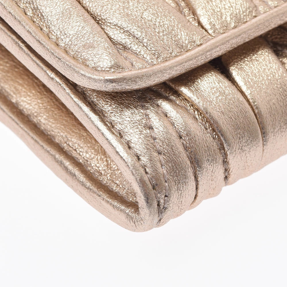 Miu MIu Matelasse Long Wallet Gold Leather - Picture 4 of 8
